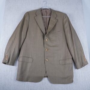 Ermenegildo Zegna For Neiman Marcus Men's Wool Silk Camel Blazer Size 58 Beige